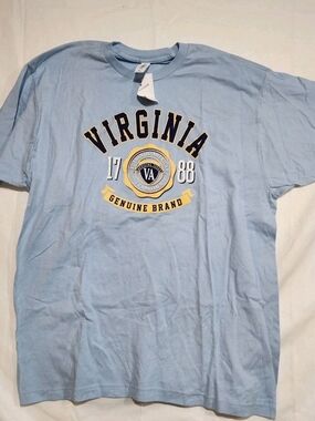 Tultex Men's XL Light Blue Virginia 1788 Graphic T-Shirt New with Tags